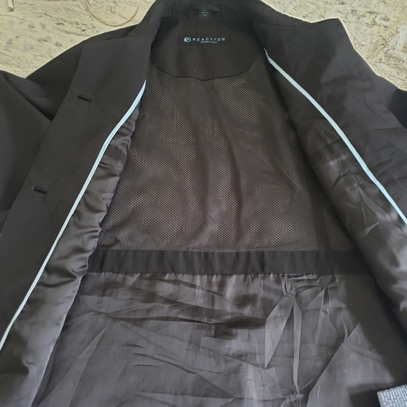 KENNETH COLE "REACTION" BLACK TRENCH 3/4 LENGTH COAT SIZE X-SMALL - Picture 4 of 10